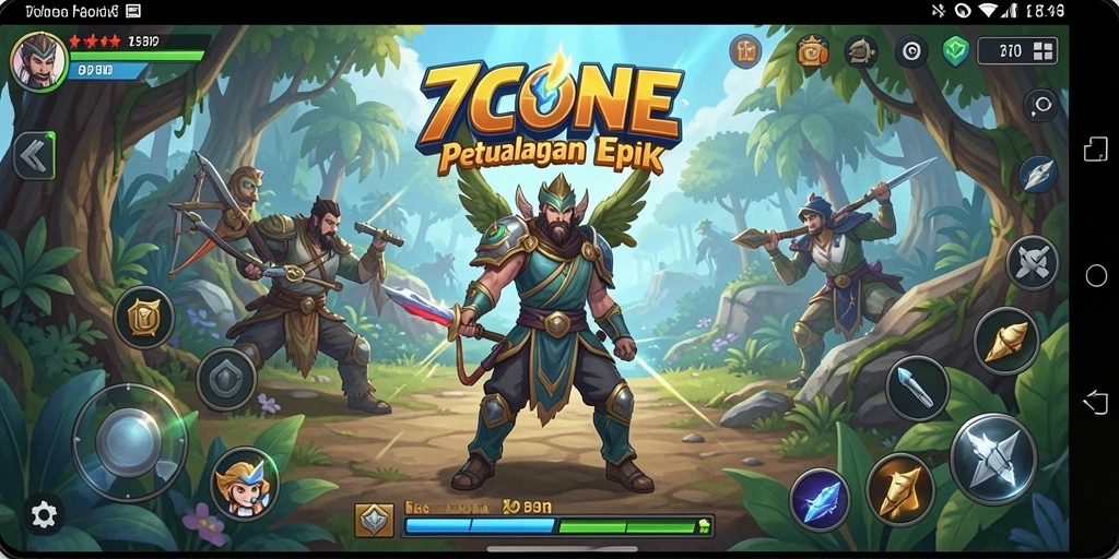 Tampilan gameplay 7CONE yang menegangkan dalam petualangan yang luas.