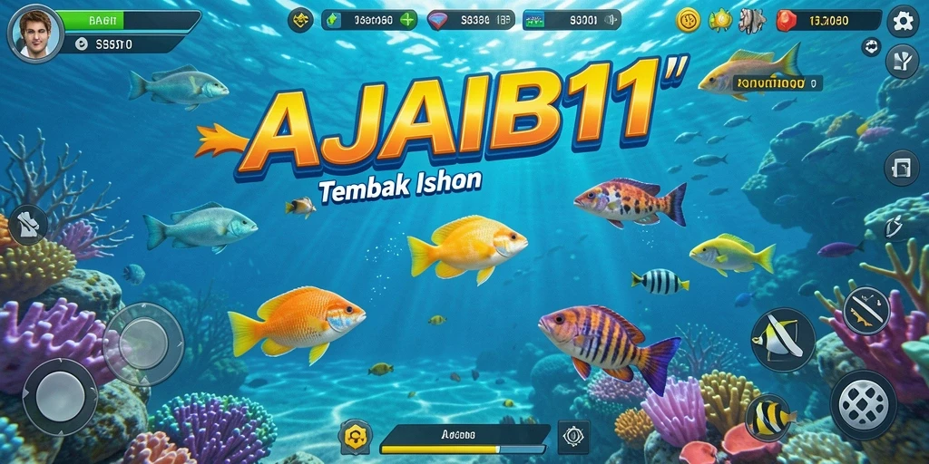 Screenshot AJAIB11 menampilkan aksi seru menangkap ikan.