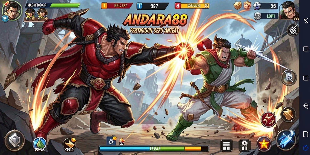 Gameplay ANDARA88 dengan pertarungan karakter yang mendebarkan.