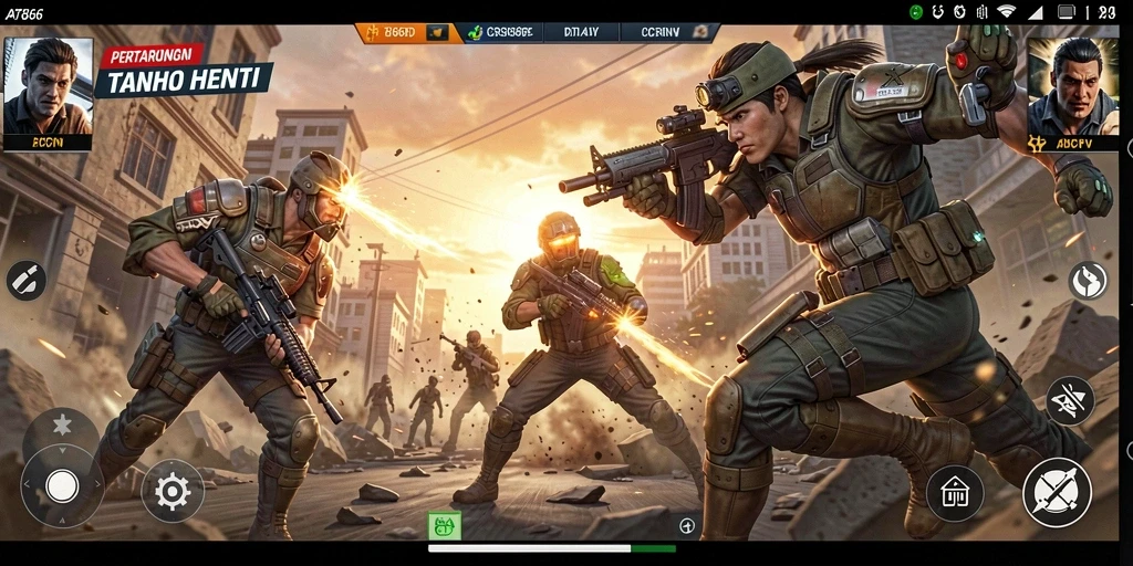 Gameplay mendebarkan dari AT866 dengan aksi bertarung yang cepat.