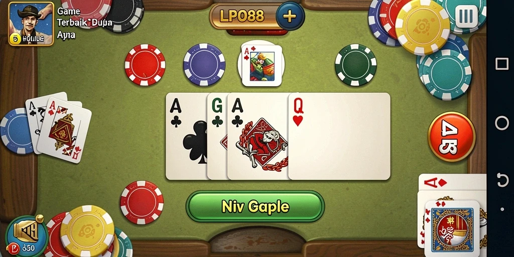 Screenshot gameplay LPO88 menampilkan suasana bermain Gaple yang seru.