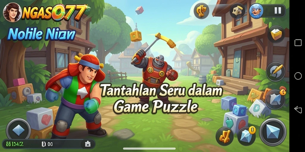 Tampilan gameplay seru di NGASO77 saat menyelesaikan teka-teki.
