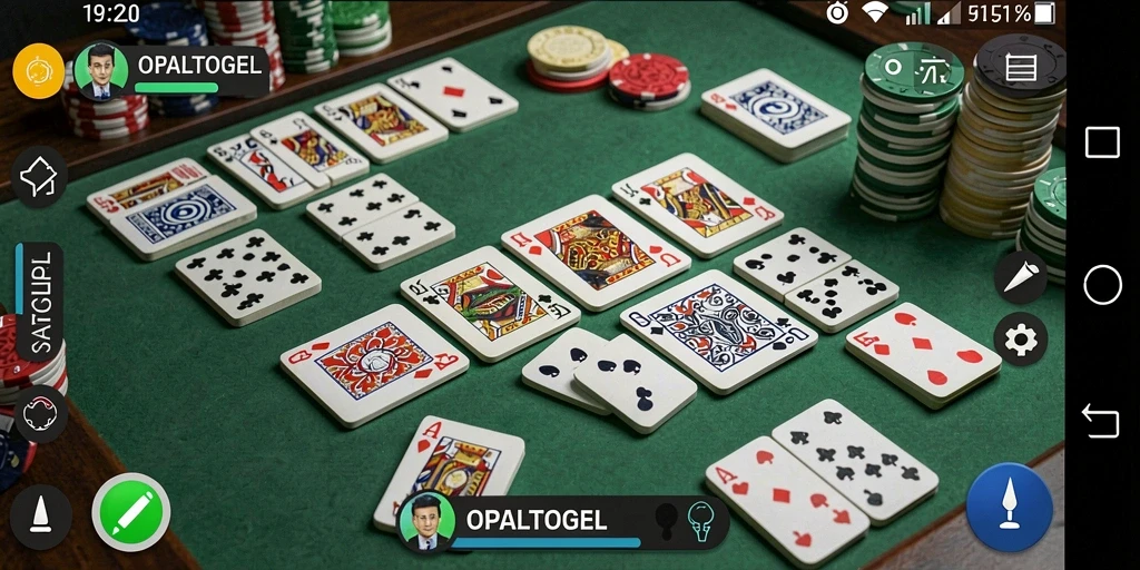 Tampilan gameplay seru dalam permainan Gaple OPALTOGEL.