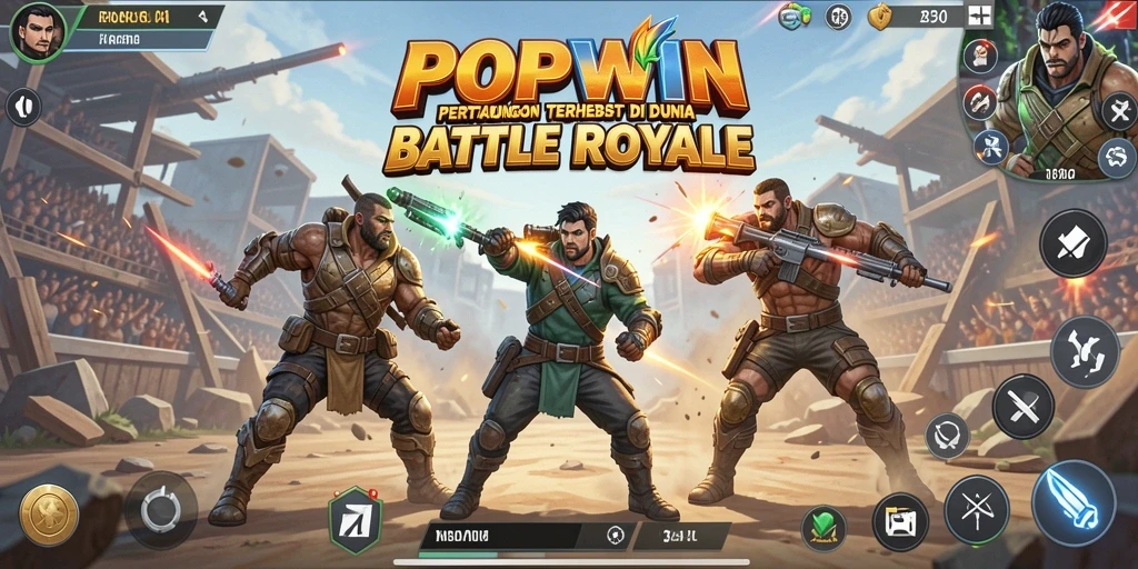 Gameplay mendebarkan saat bertempur di arena Battle Royale.