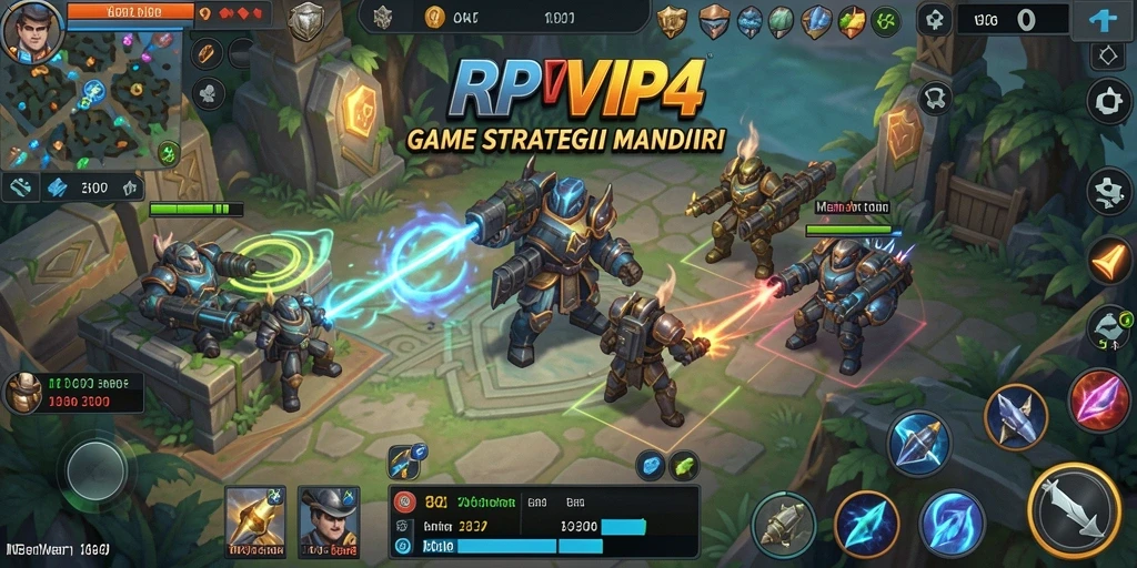 Screenshot gameplay RPVIP4 menampilkan aksi pertempuran strategis.
