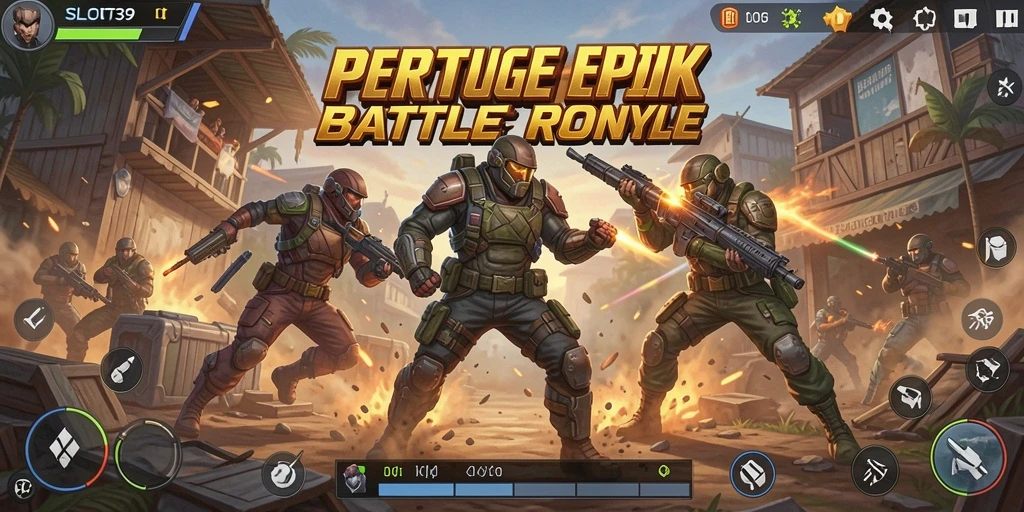 Tangkapan layar menampilkan aksi seru dalam SLOT39 Battle Royale.